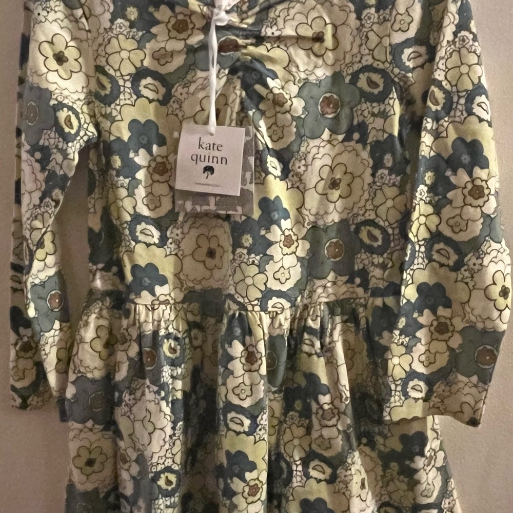 Kate Quinn Girls Size 5 Year Blue 60s Floral Twirl Dress